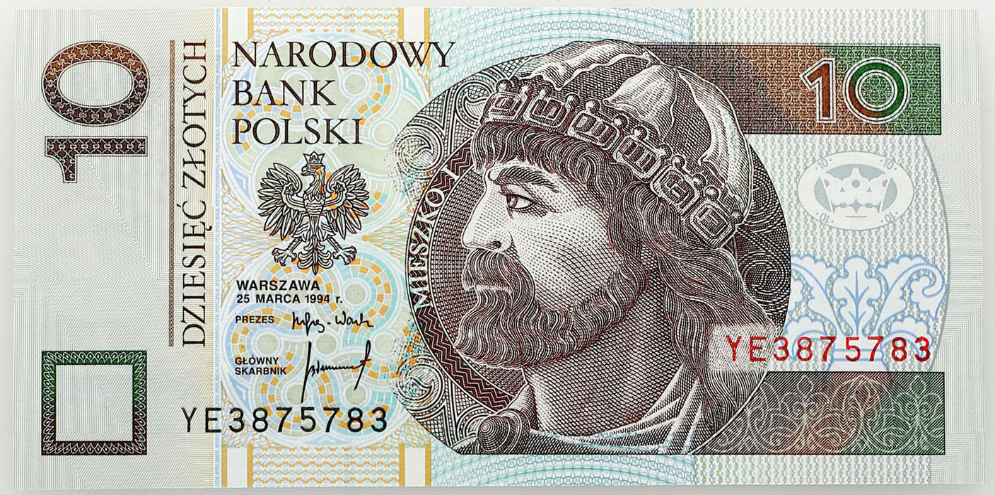 10 złotych 1994 seria YE - RADAR